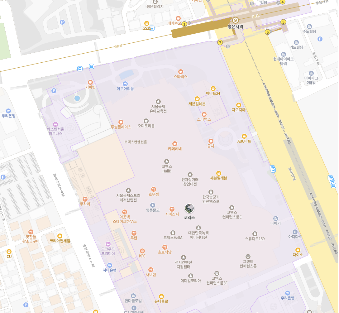 Map of H&J Soft headquarters at COEX, Seoul